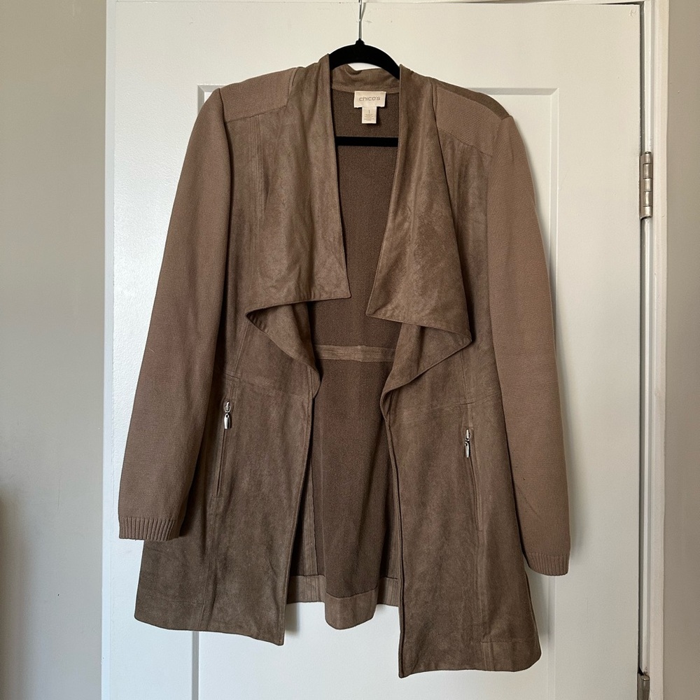 Chico's Brown Waterfall Trench Coat